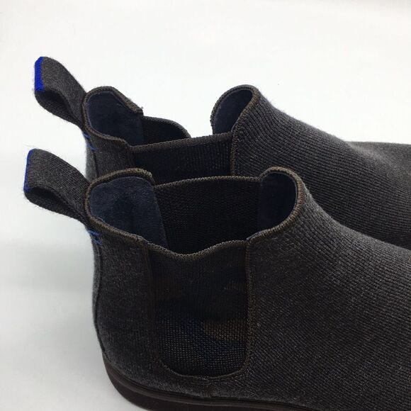 Rothy's The Chelsea Charcoal Gray Brown Knit Merino Wool Blend Ankle Boot 11.5 - Picture 13 of 17